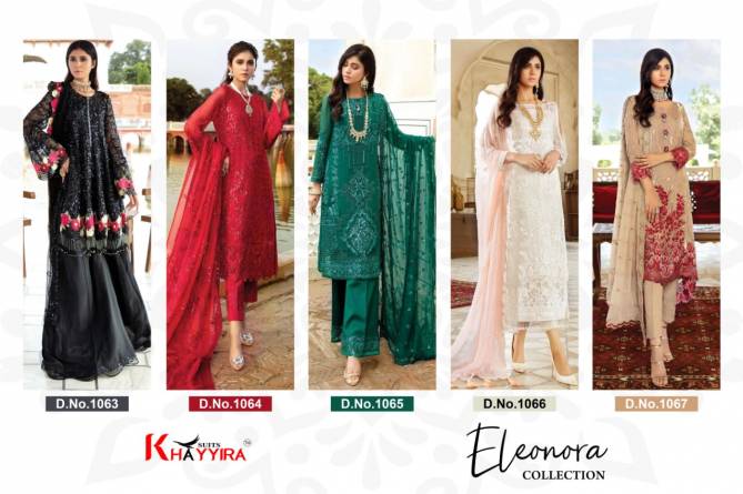 Khayyira Eleonora Latest Wedding Wear Georgette Nazim Heavy Embroidery Work Pakistani Salwar Suits Collection

